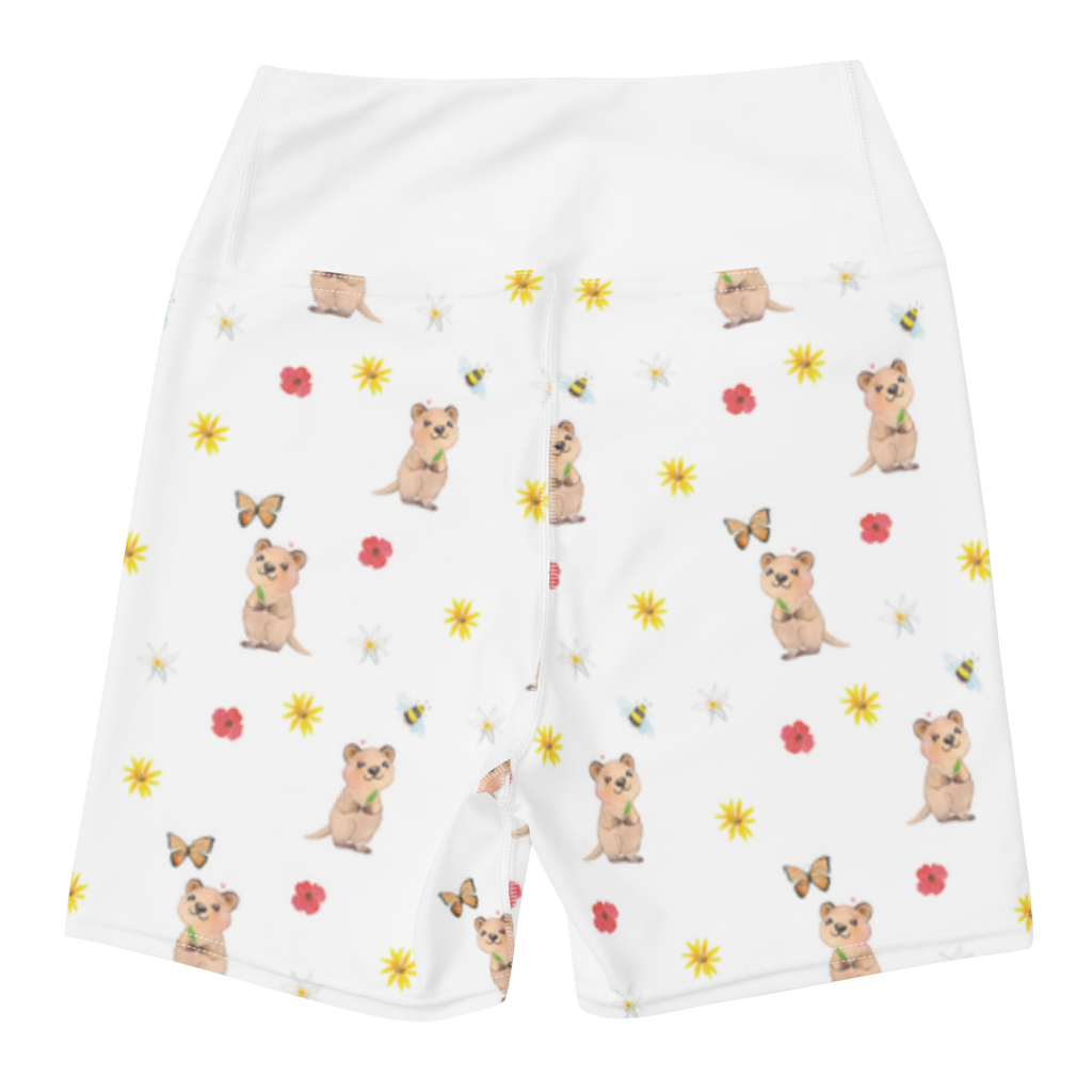 Yoga Shorts Quokka Happy Yoga Shorts, Yogashorts, Sporthose, Sportshorts, Fitnesshose, Sportshorts Damen, Yoga Shorts Damen, Yogabekleidung, Sportbekleidung, Tiermotive, Gute Laune, lustige Sprüche, Tiere, Quokka, Verschieben, Aufschieberitis, Lustiger Spruch, Niedliches Tier, Dinge erledigen
