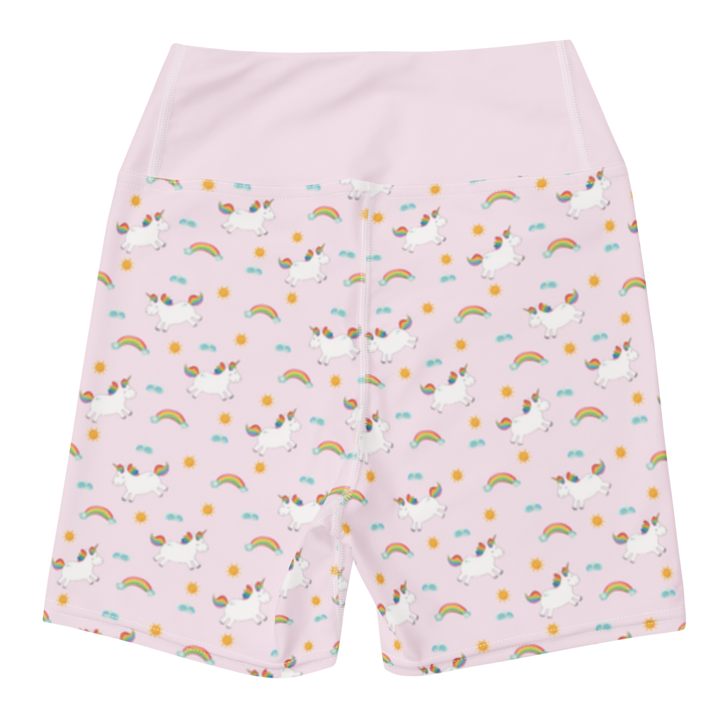 Yoga Shorts Einhorn Happy Yoga Shorts, Yogashorts, Sporthose, Sportshorts, Fitnesshose, Sportshorts Damen, Yoga Shorts Damen, Yogabekleidung, Sportbekleidung, Einhorn, Einhörner, Einhorn Deko, Pegasus, Unicorn, glücklich, fröhlich, Spaß, Freude, Lebensfreude, witzig, spannend, Lächeln, Lachen