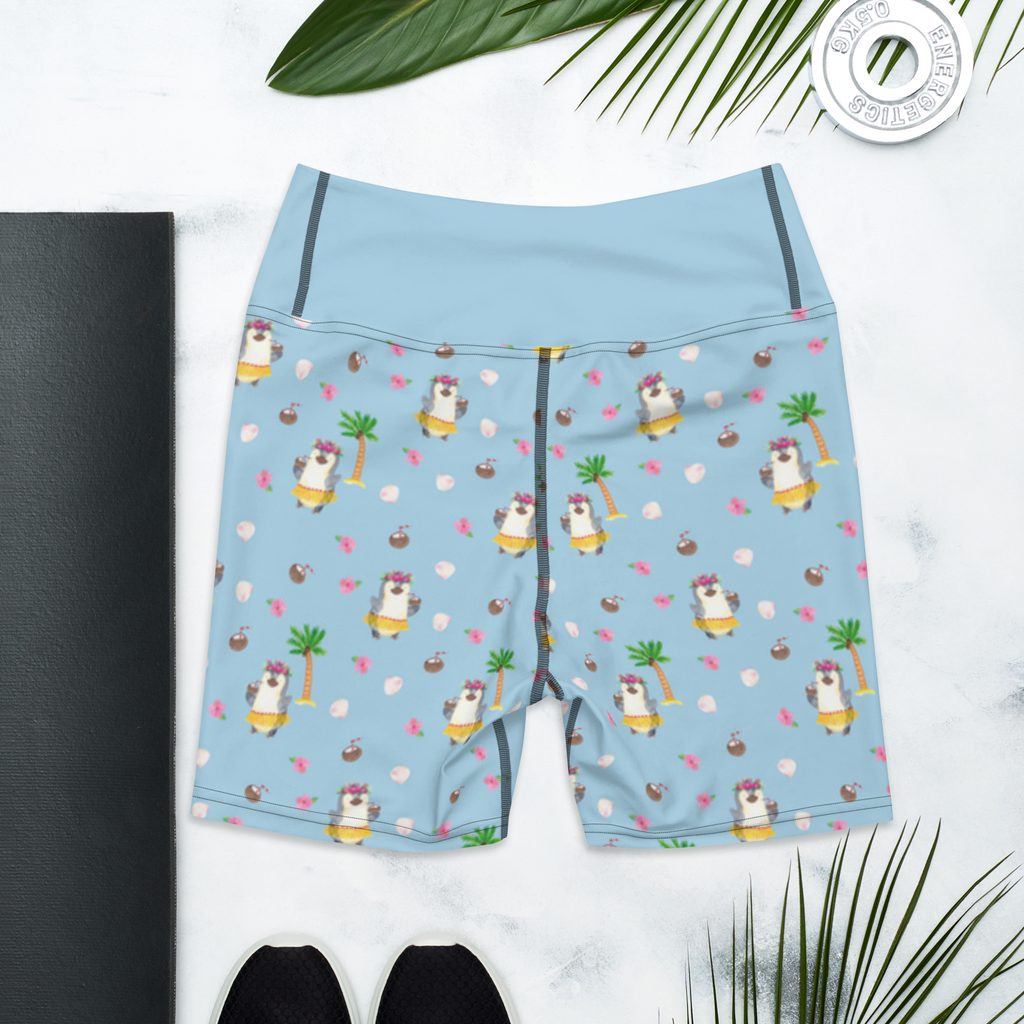 Yoga Shorts Pinguin Kokosnuss Yoga Shorts, Yogashorts, Sporthose, Sportshorts, Fitnesshose, Sportshorts Damen, Yoga Shorts Damen, Yogabekleidung, Sportbekleidung, Pinguin, Aloha, Hawaii, Urlaub, Kokosnuss, Pinguine