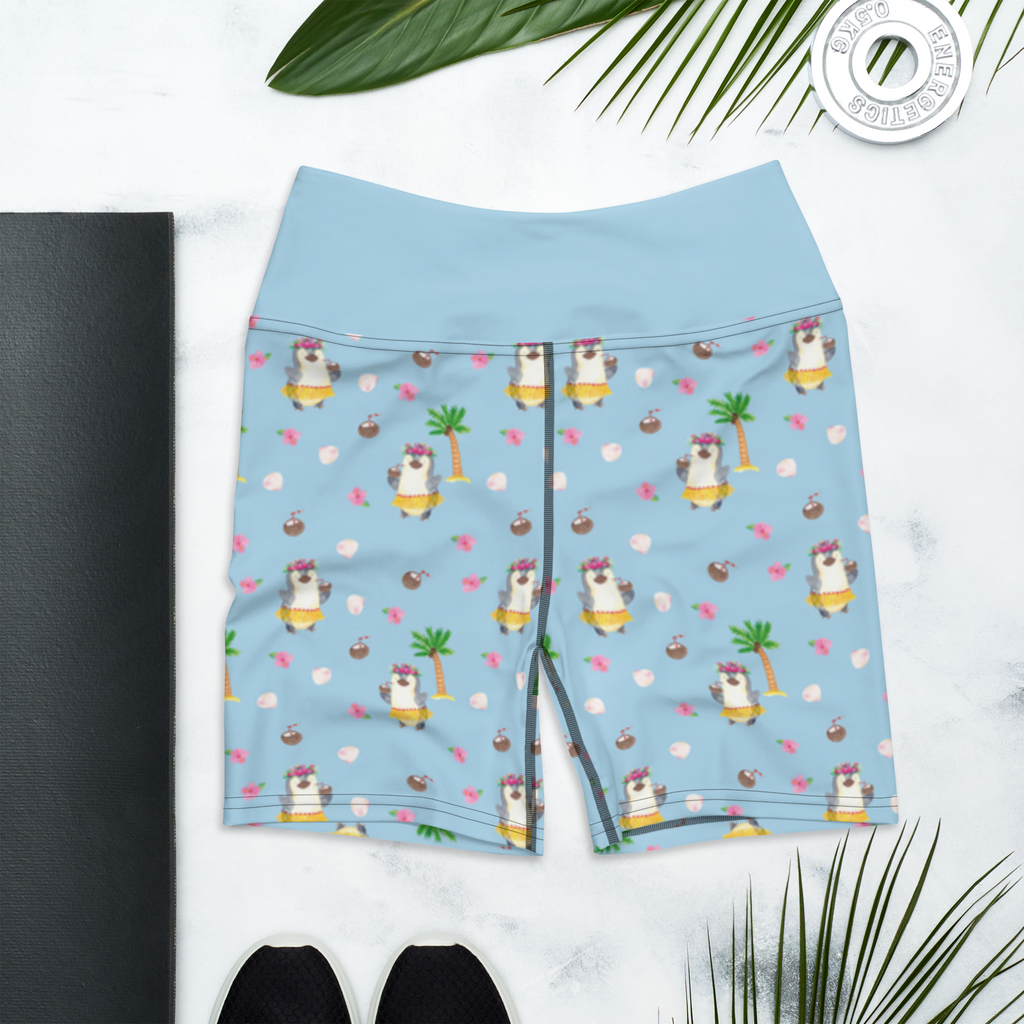 Yoga Shorts Pinguin Kokosnuss Yoga Shorts, Yogashorts, Sporthose, Sportshorts, Fitnesshose, Sportshorts Damen, Yoga Shorts Damen, Yogabekleidung, Sportbekleidung, Pinguin, Aloha, Hawaii, Urlaub, Kokosnuss, Pinguine