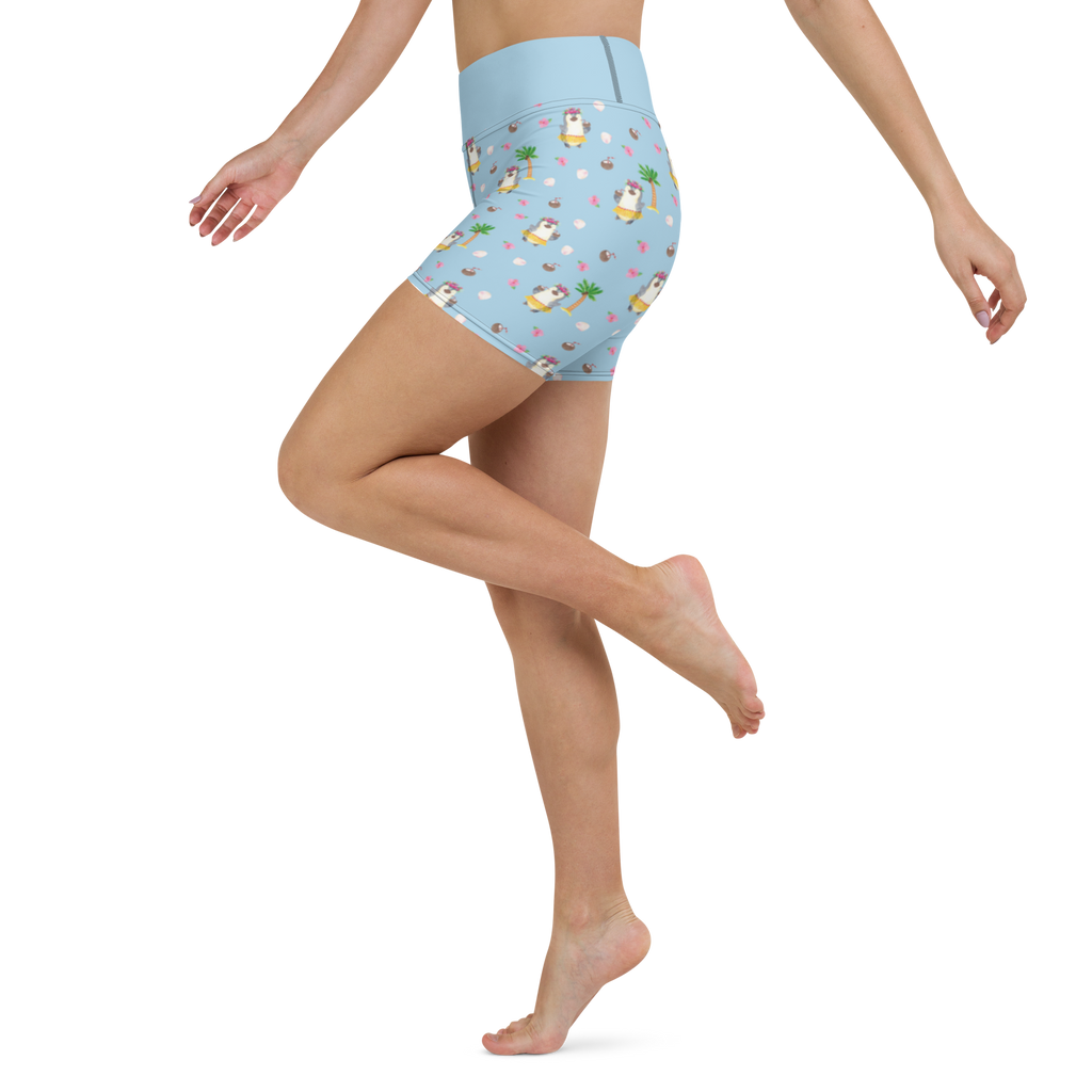 Yoga Shorts Pinguin Kokosnuss Yoga Shorts, Yogashorts, Sporthose, Sportshorts, Fitnesshose, Sportshorts Damen, Yoga Shorts Damen, Yogabekleidung, Sportbekleidung, Pinguin, Aloha, Hawaii, Urlaub, Kokosnuss, Pinguine