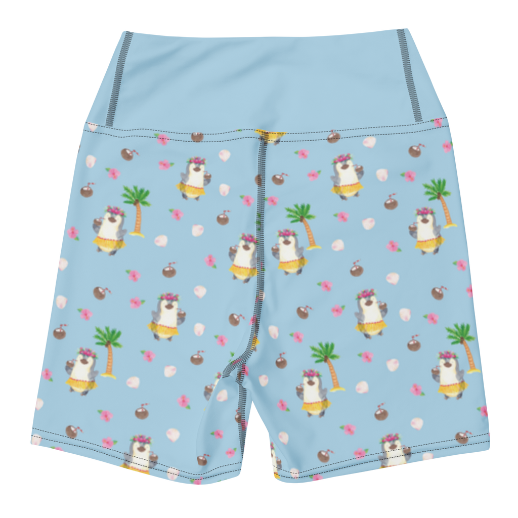 Yoga Shorts Pinguin Kokosnuss Yoga Shorts, Yogashorts, Sporthose, Sportshorts, Fitnesshose, Sportshorts Damen, Yoga Shorts Damen, Yogabekleidung, Sportbekleidung, Pinguin, Aloha, Hawaii, Urlaub, Kokosnuss, Pinguine