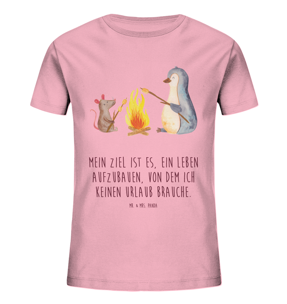 Organic Kinder T-Shirt Pinguin Lagerfeuer