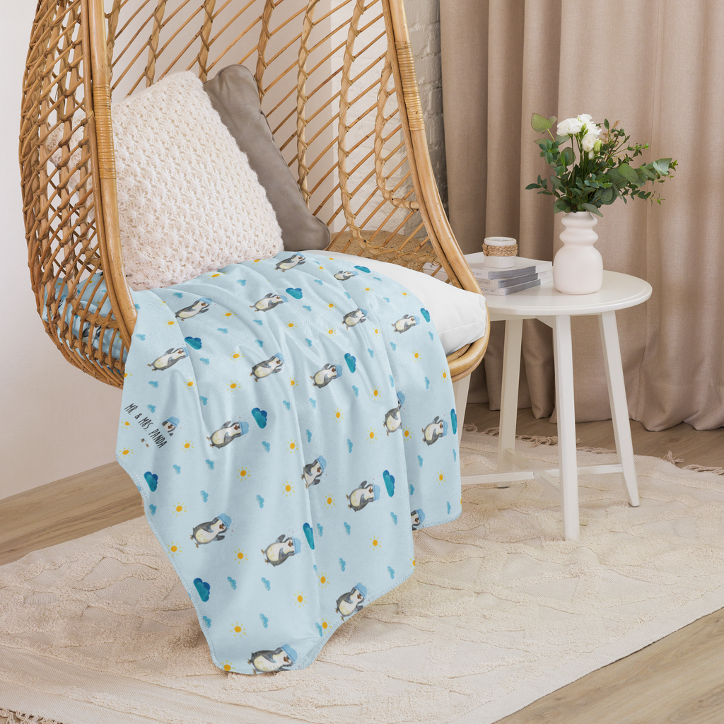 Sherpa Kuscheldecke Pinguin duscht Pinguin, Pinguine, Dusche, duschen, Lebensmotto, Motivation, Neustart, Neuanfang, glücklich sein