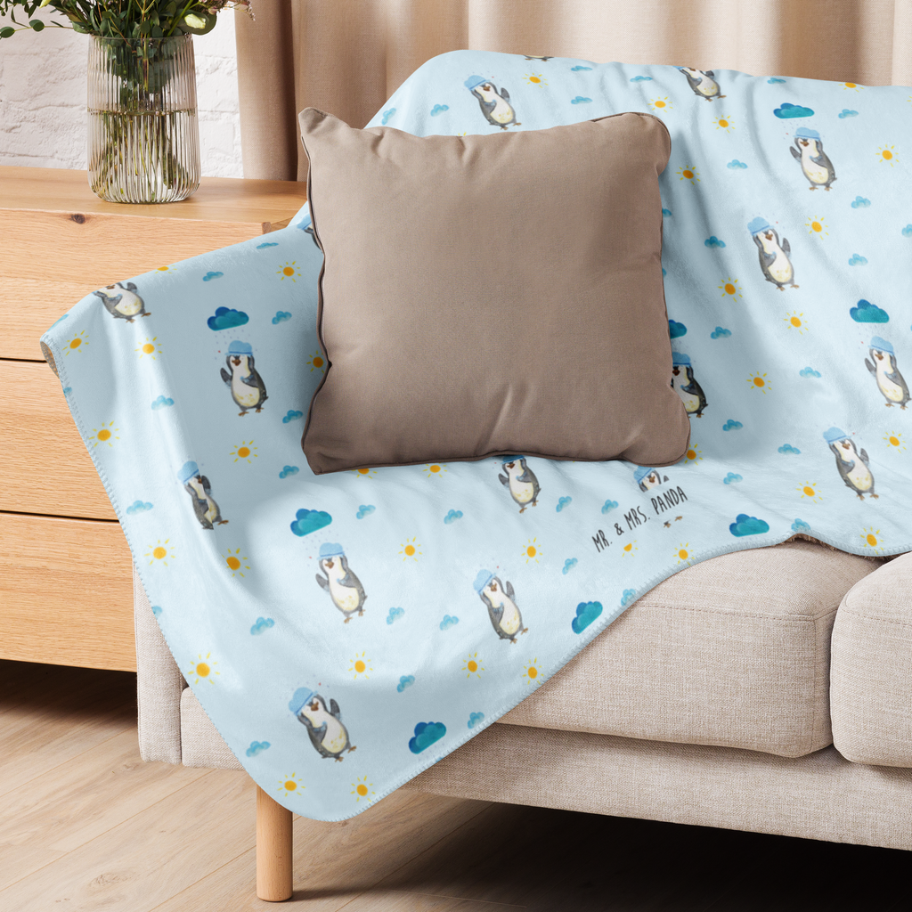 Sherpa Kuscheldecke Pinguin duscht Pinguin, Pinguine, Dusche, duschen, Lebensmotto, Motivation, Neustart, Neuanfang, glücklich sein