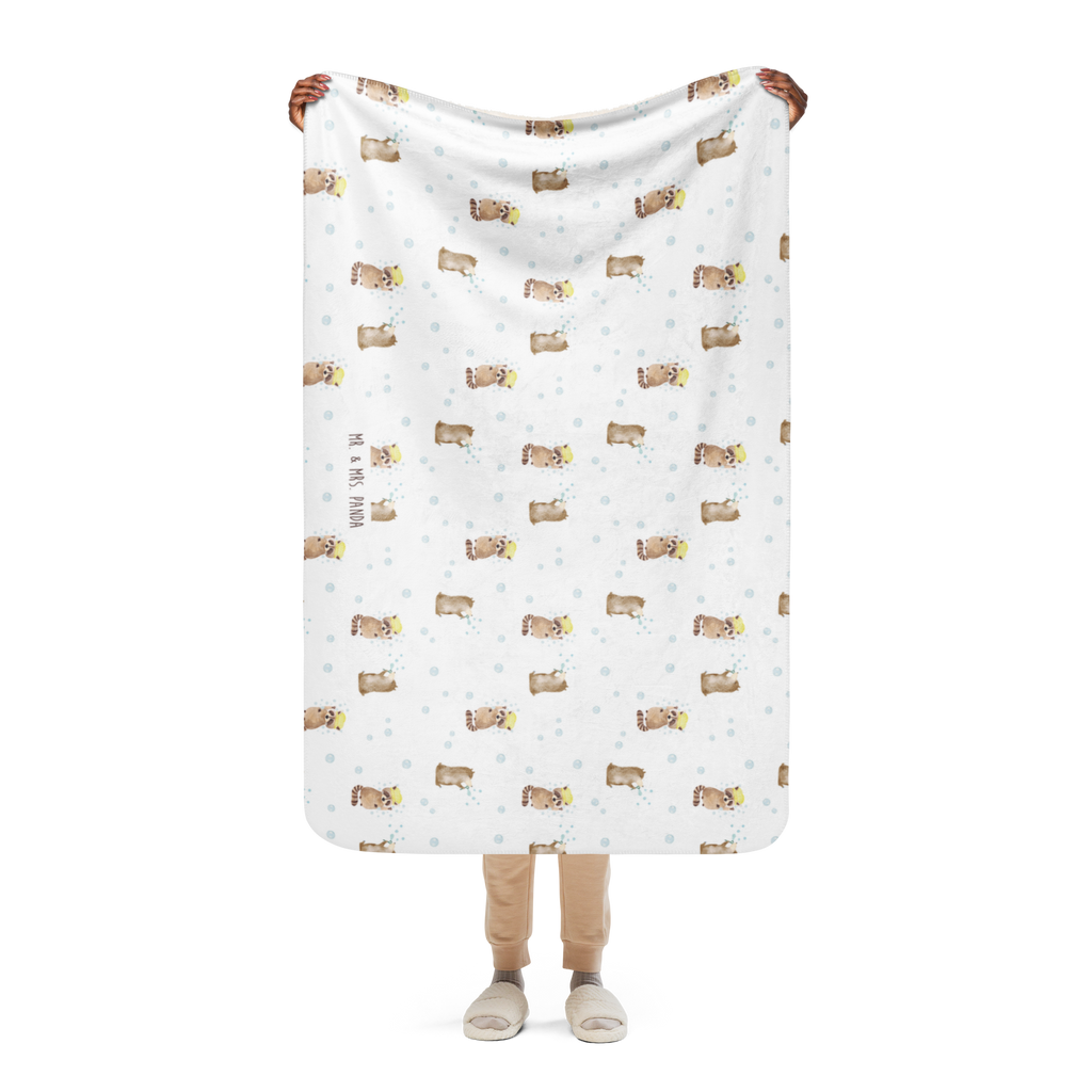Sherpa Kuscheldecke Waschbär Tiermotive, Gute Laune, lustige Sprüche, Tiere, Waschbär, Tagträumen, Plan, Fröhlich, waschen, Seifenblasen