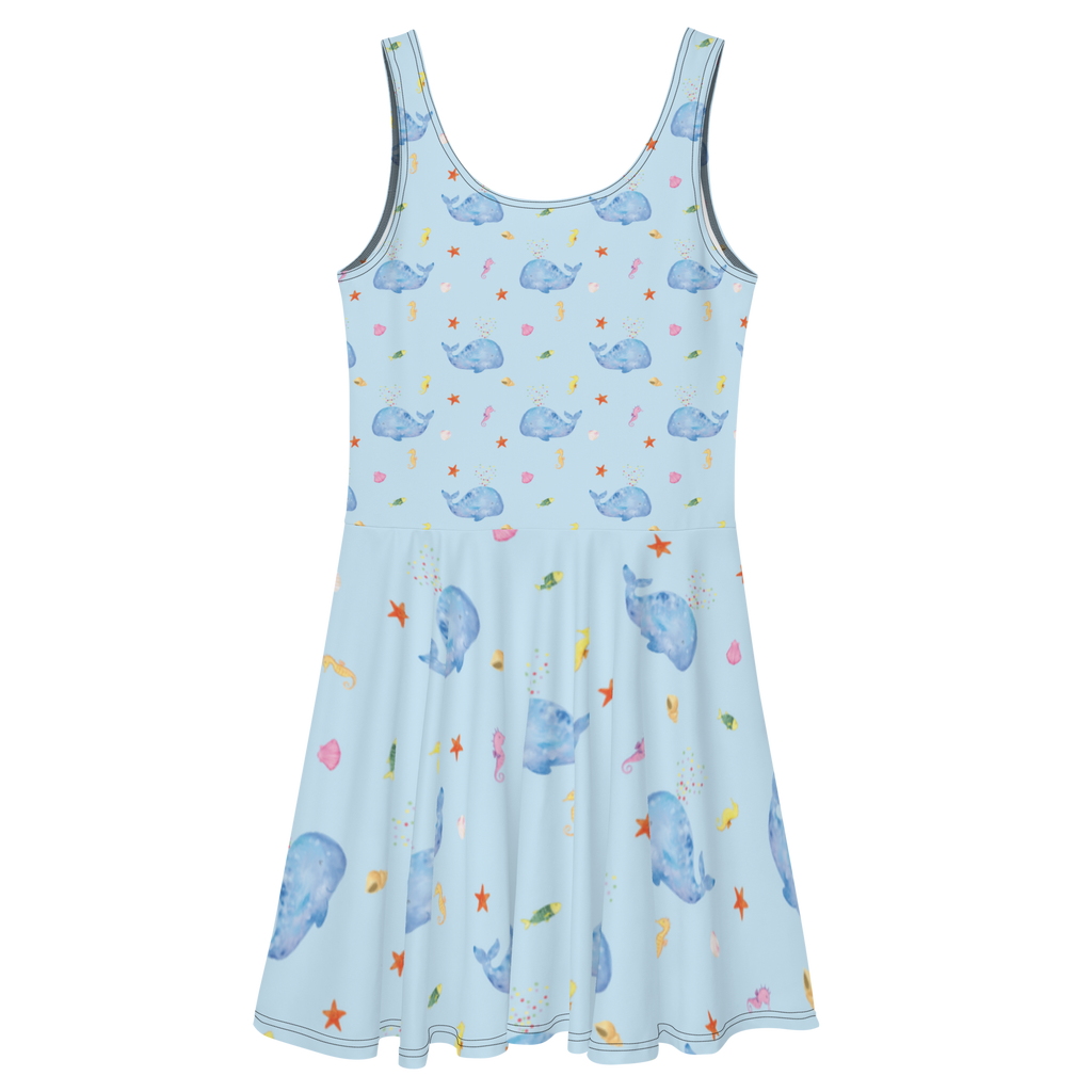 Sommerkleid Wal Konfetti Sommerkleid, Kleid, Skaterkleid, Meerestiere, Meer, Urlaub, Wal, Konfetti, Wale, Motivation, Neuanfang, Trennung, Diät, Abnehmen, Neustart, Lebensabschnitt, Geburtstag