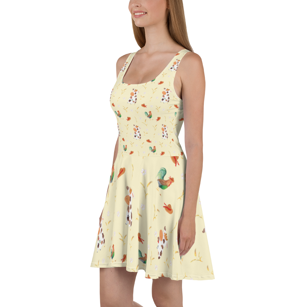 Sommerkleid Kuh Sommerkleid, Kleid, Skaterkleid, Bauernhof, Hoftiere, Landwirt, Landwirtin, Kuh, Kühe, Träume, Flausen, Spruch, Magie, Motivtion, Hof, Milch, Milchkuh