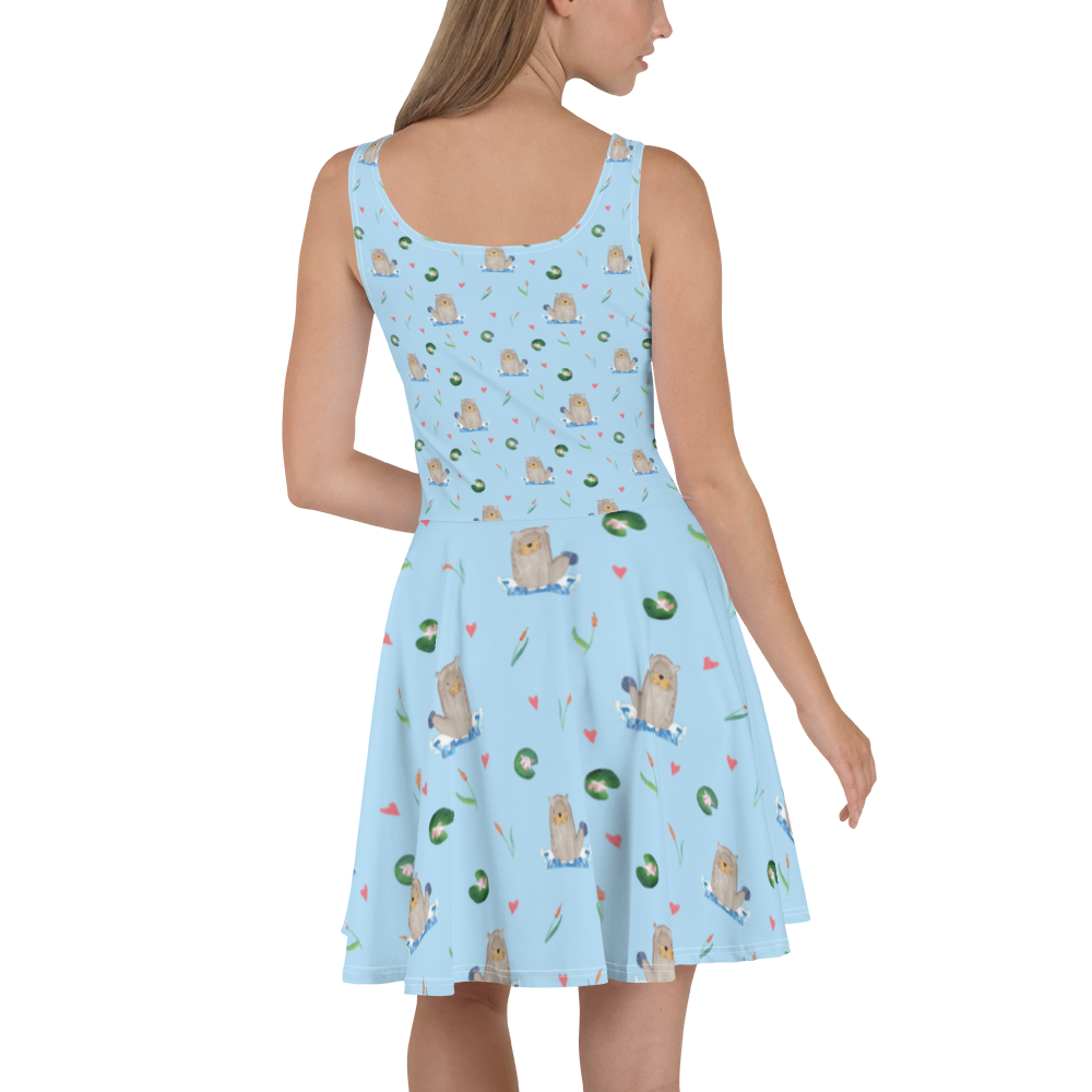 Sommerkleid Otter mit Stein Sommerkleid, Kleid, Skaterkleid, Otter, Fischotter, Seeotter, Otter Seeotter See Otter