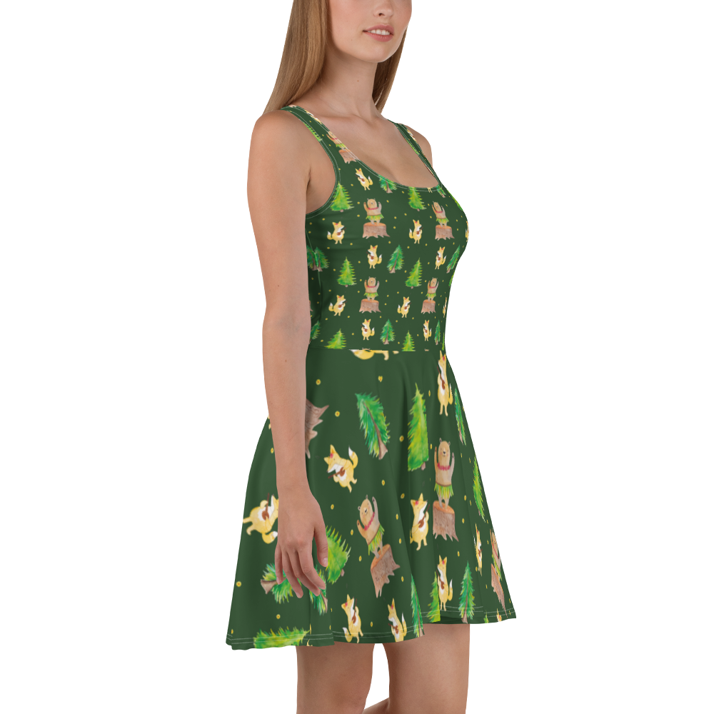 Sommerkleid Waldtiere Aloha Sommerkleid, Kleid, Skaterkleid, Tiermotive, Gute Laune, lustige Sprüche, Tiere, Wald, Waldtiere, Musik, Aloha, Bär, Hase, Igel, Tanzen, Leben, Lachen