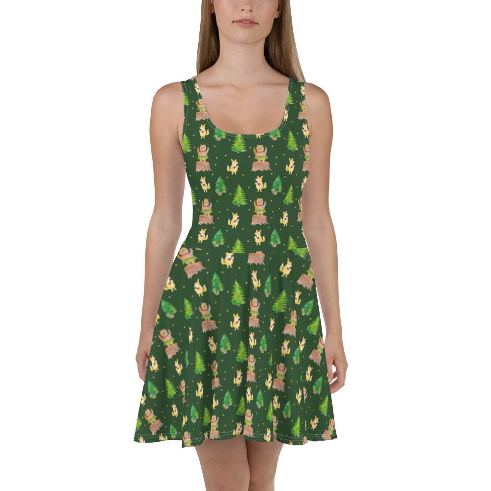 Sommerkleid Waldtiere Aloha Sommerkleid, Kleid, Skaterkleid, Tiermotive, Gute Laune, lustige Sprüche, Tiere, Wald, Waldtiere, Musik, Aloha, Bär, Hase, Igel, Tanzen, Leben, Lachen