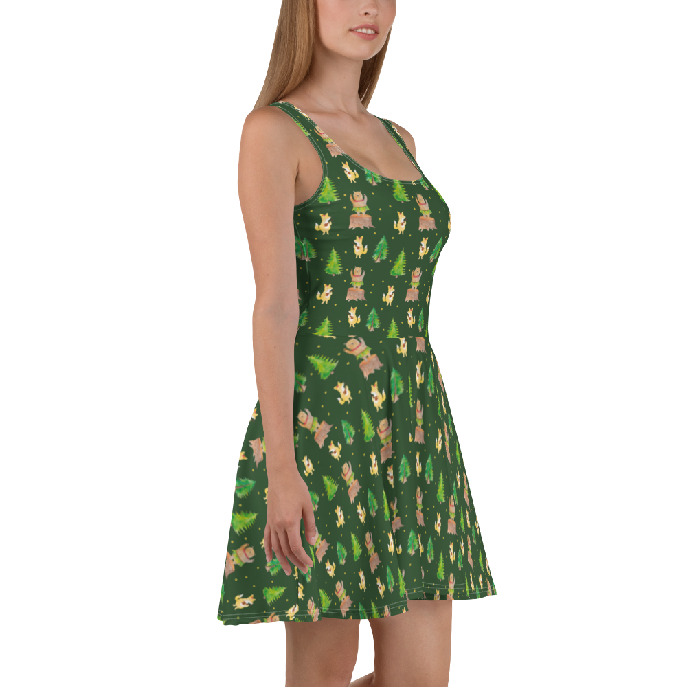 Sommerkleid Waldtiere Aloha Sommerkleid, Kleid, Skaterkleid, Tiermotive, Gute Laune, lustige Sprüche, Tiere, Wald, Waldtiere, Musik, Aloha, Bär, Hase, Igel, Tanzen, Leben, Lachen