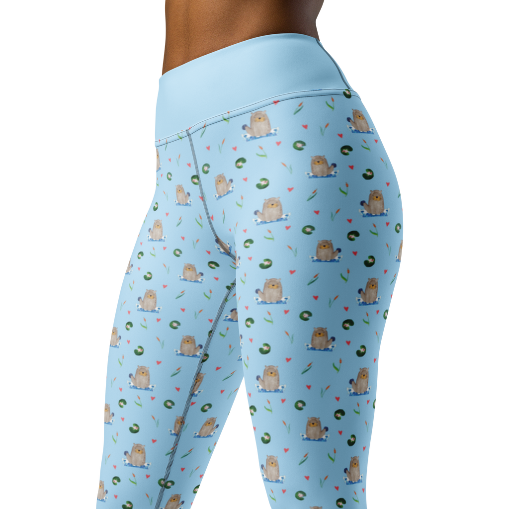 Yogahose Otter mit Stein Yogapants, Yogaleggings, Yogaleggins, Yogahose Damen, Yogahose, Frauen, Yogahose Mädchen, Yogahose Kinder, Yogahose Herren, Yogahose Männer, Otter, Fischotter, Seeotter, Otter Seeotter See Otter