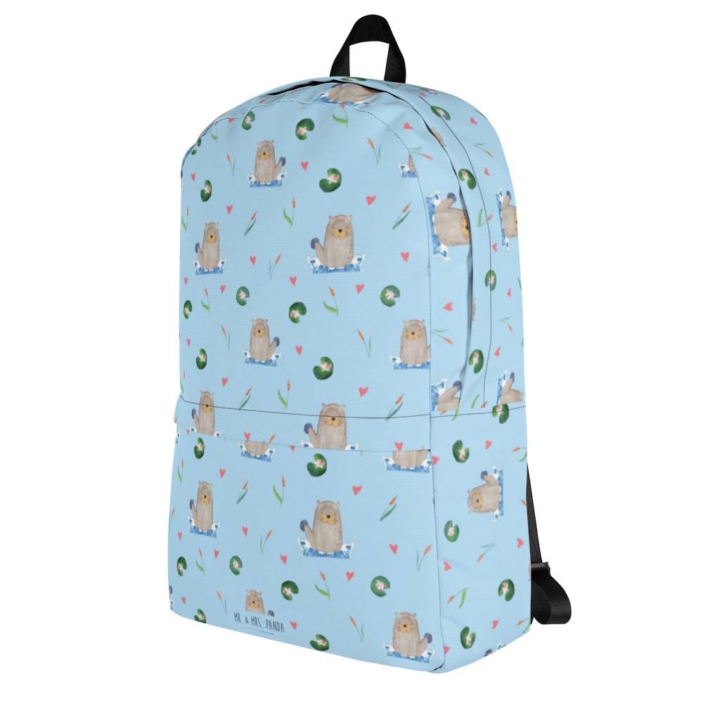 Rucksack Otter mit Stein Rucksack, Laptoprucksack, Notebookrucksack, Schulrucksack für Laptop, Arbeitsrucksack für Laptop, Reiserucksack für Laptop, Rucksack für Alltag, Rucksack für Schule, Rucksack für Uni, Rucksack für Notebook, Rucksack für Computer, wetterfester Rucksack, regenfester Rucksack, strapazierfähiger Rucksack, Otter, Fischotter, Seeotter, Otter Seeotter See Otter