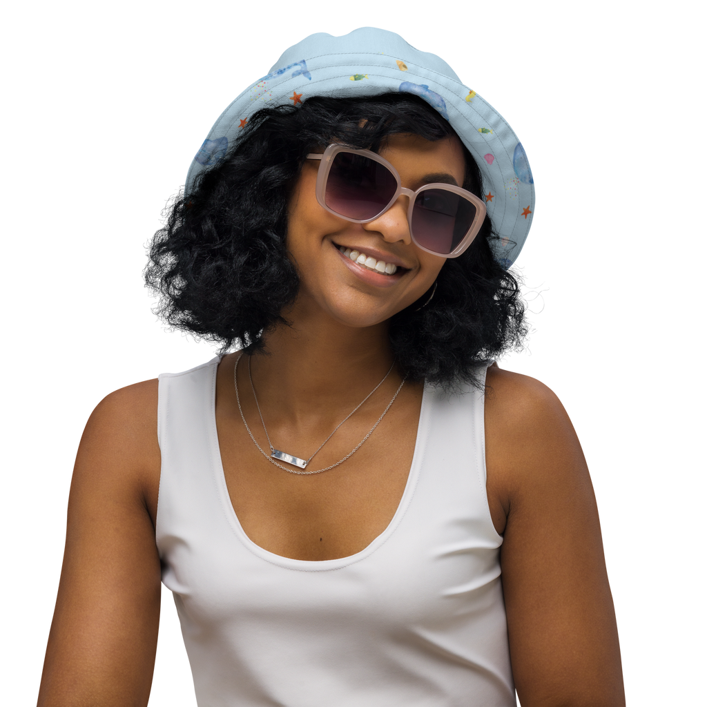 Sonnenhut Wal Konfetti Sonnenhut, Sommerhut, Fischerhut, Anglerhut, Wendehut, Wendecap, Wendemütze, Sonnenmütze, zweifarbiger Hut, Strandhut, Freizeithut, Outdoorhut, Meerestiere, Meer, Urlaub, Wal, Konfetti, Wale, Motivation, Neuanfang, Trennung, Diät, Abnehmen, Neustart, Lebensabschnitt, Geburtstag