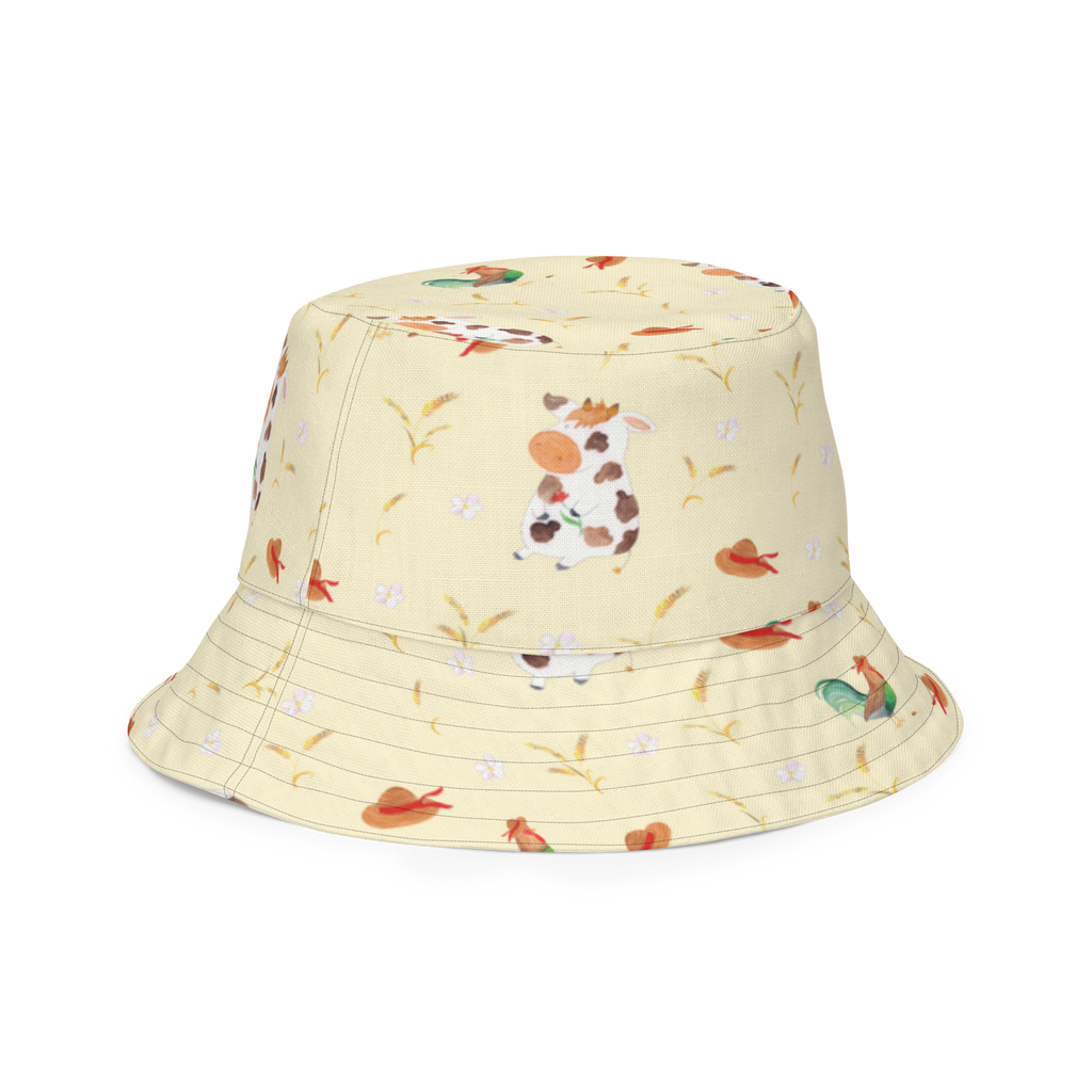 Sonnenhut Kuh Sonnenhut, Sommerhut, Fischerhut, Anglerhut, Wendehut, Wendecap, Wendemütze, Sonnenmütze, zweifarbiger Hut, Strandhut, Freizeithut, Outdoorhut, Bauernhof, Hoftiere, Landwirt, Landwirtin, Kuh, Kühe, Träume, Flausen, Spruch, Magie, Motivtion, Hof, Milch, Milchkuh