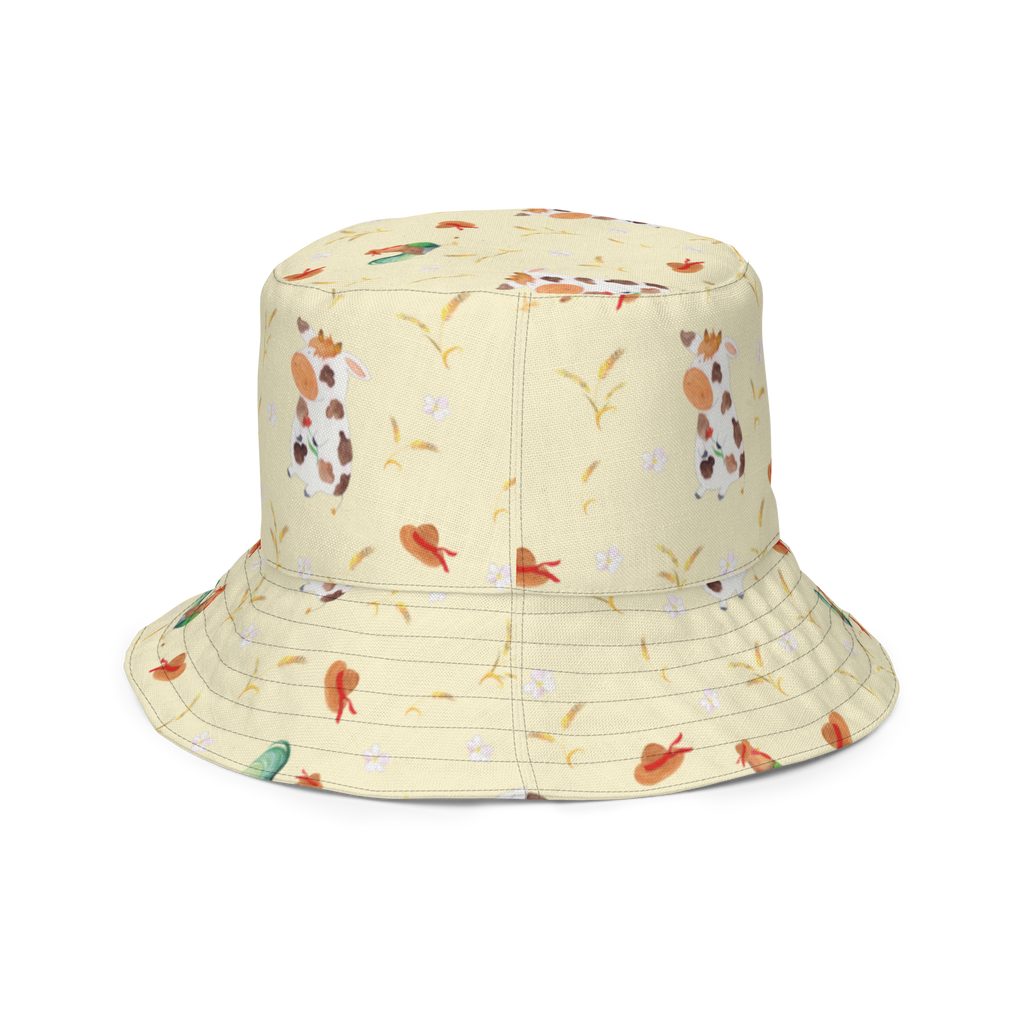 Sonnenhut Kuh Sonnenhut, Sommerhut, Fischerhut, Anglerhut, Wendehut, Wendecap, Wendemütze, Sonnenmütze, zweifarbiger Hut, Strandhut, Freizeithut, Outdoorhut, Bauernhof, Hoftiere, Landwirt, Landwirtin, Kuh, Kühe, Träume, Flausen, Spruch, Magie, Motivtion, Hof, Milch, Milchkuh