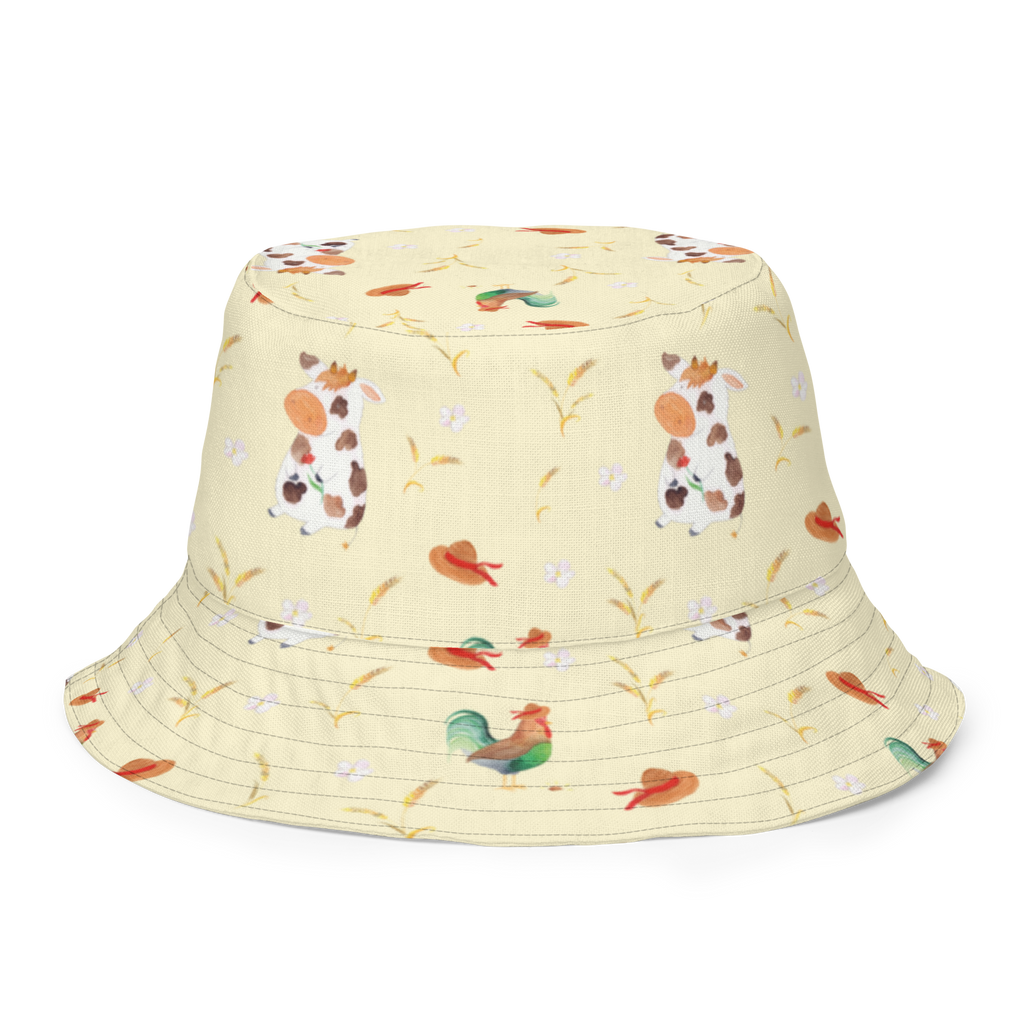 Sonnenhut Kuh Sonnenhut, Sommerhut, Fischerhut, Anglerhut, Wendehut, Wendecap, Wendemütze, Sonnenmütze, zweifarbiger Hut, Strandhut, Freizeithut, Outdoorhut, Bauernhof, Hoftiere, Landwirt, Landwirtin, Kuh, Kühe, Träume, Flausen, Spruch, Magie, Motivtion, Hof, Milch, Milchkuh