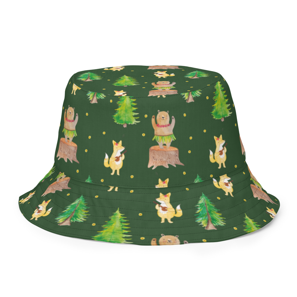 Sonnenhut Waldtiere Aloha Sonnenhut, Sommerhut, Fischerhut, Anglerhut, Wendehut, Wendecap, Wendemütze, Sonnenmütze, zweifarbiger Hut, Strandhut, Freizeithut, Outdoorhut, Tiermotive, Gute Laune, lustige Sprüche, Tiere, Wald, Waldtiere, Musik, Aloha, Bär, Hase, Igel, Tanzen, Leben, Lachen