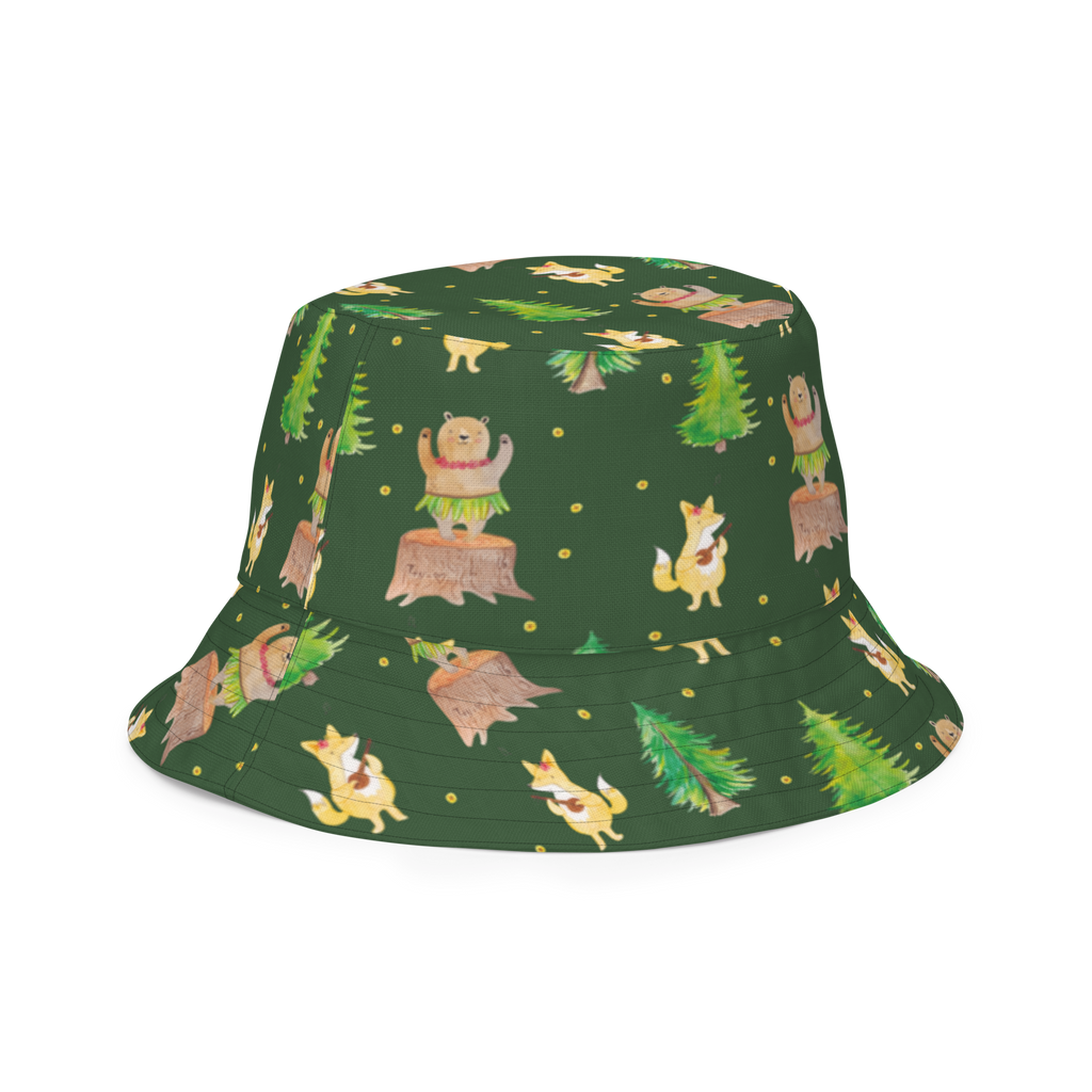 Sonnenhut Waldtiere Aloha Sonnenhut, Sommerhut, Fischerhut, Anglerhut, Wendehut, Wendecap, Wendemütze, Sonnenmütze, zweifarbiger Hut, Strandhut, Freizeithut, Outdoorhut, Tiermotive, Gute Laune, lustige Sprüche, Tiere, Wald, Waldtiere, Musik, Aloha, Bär, Hase, Igel, Tanzen, Leben, Lachen