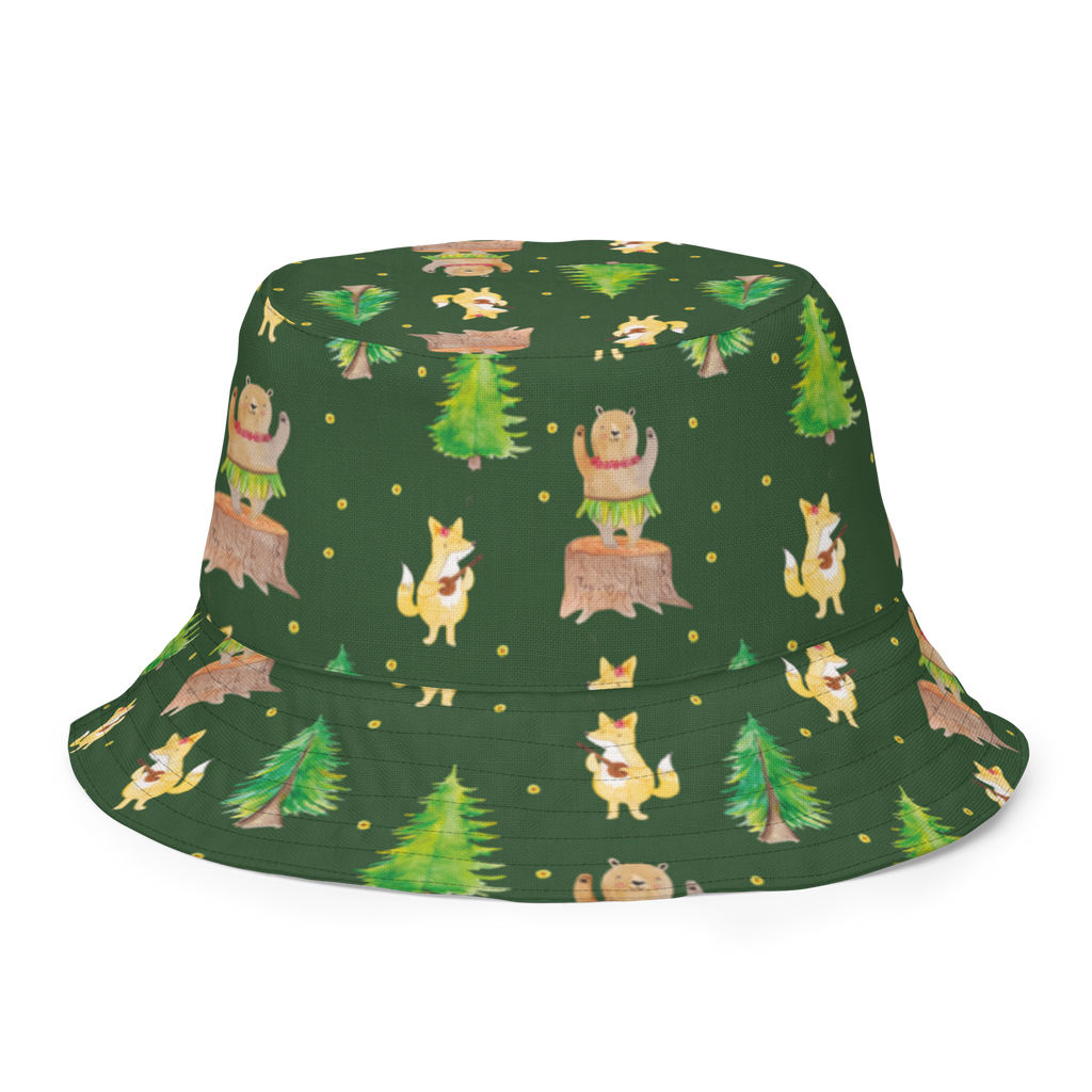 Sonnenhut Waldtiere Aloha Sonnenhut, Sommerhut, Fischerhut, Anglerhut, Wendehut, Wendecap, Wendemütze, Sonnenmütze, zweifarbiger Hut, Strandhut, Freizeithut, Outdoorhut, Tiermotive, Gute Laune, lustige Sprüche, Tiere, Wald, Waldtiere, Musik, Aloha, Bär, Hase, Igel, Tanzen, Leben, Lachen