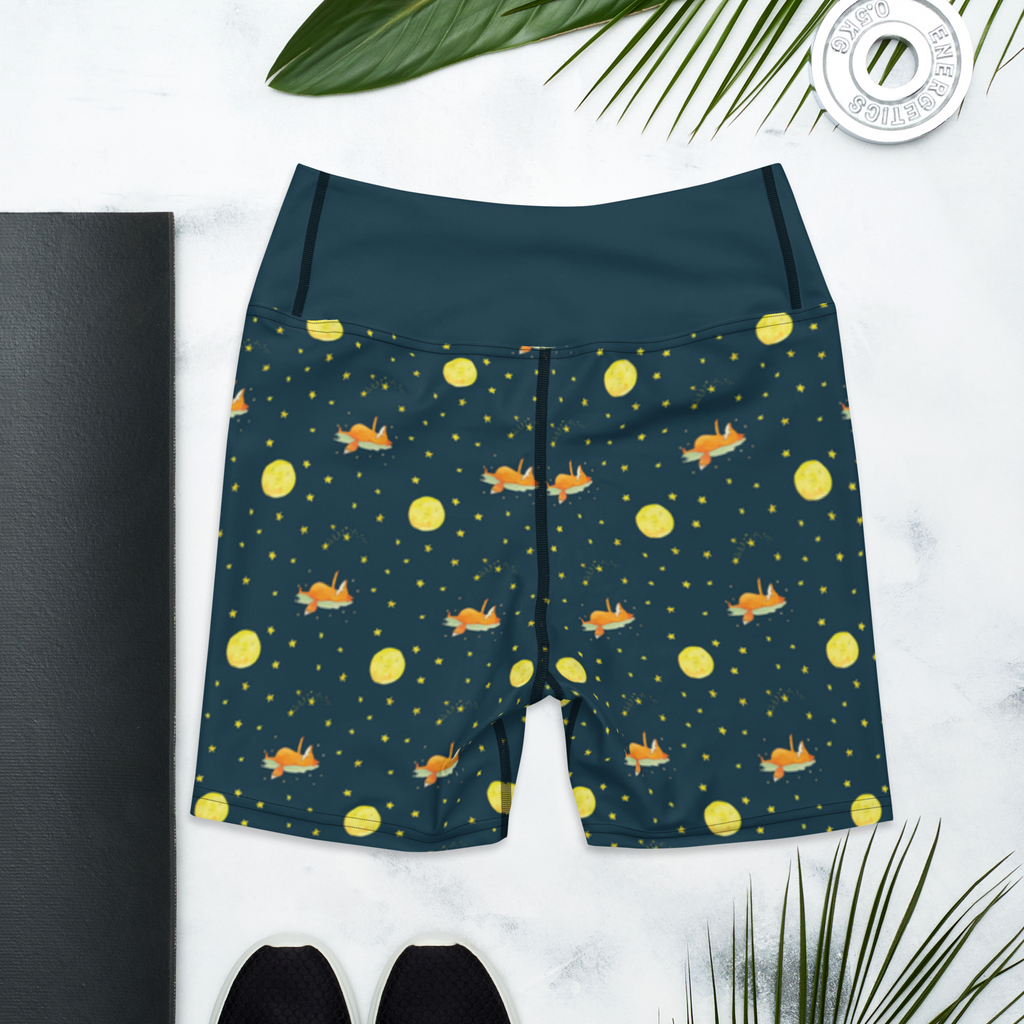 Yoga Shorts Fuchs Sterne Yoga Shorts, Yogashorts, Sporthose, Sportshorts, Fitnesshose, Sportshorts Damen, Yoga Shorts Damen, Yogabekleidung, Sportbekleidung, Fuchs, Füchse, tröstende Worte, Spruch positiv, Spruch schön, Romantik, Always Look on the Bright Side of Life