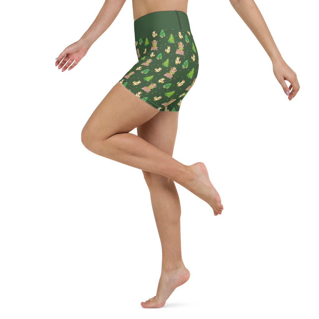 Yoga Shorts Waldtiere Aloha Yoga Shorts, Yogashorts, Sporthose, Sportshorts, Fitnesshose, Sportshorts Damen, Yoga Shorts Damen, Yogabekleidung, Sportbekleidung, Tiermotive, Gute Laune, lustige Sprüche, Tiere, Wald, Waldtiere, Musik, Aloha, Bär, Hase, Igel, Tanzen, Leben, Lachen