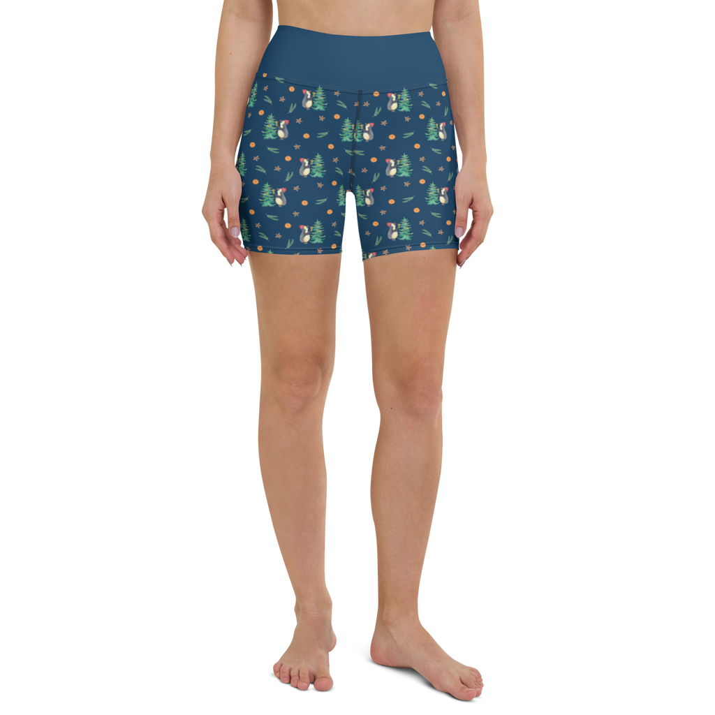 Yoga Shorts Pinguin Weihnachtsbaum