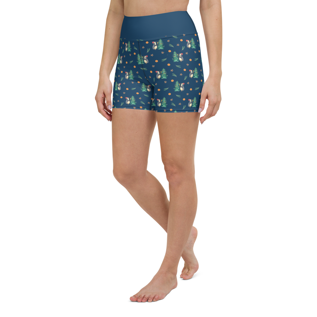 Yoga Shorts Pinguin Weihnachtsbaum
