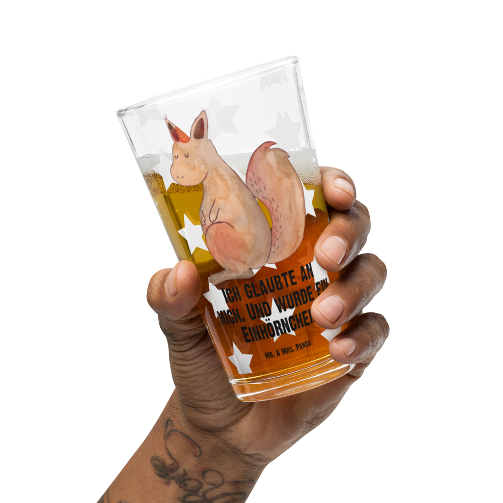 Premium Trinkglas Einhörnchen Glaube