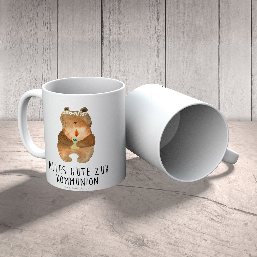 Tasse Kommunion-Bär Kommunion, Gottes Segen, Taufkerze, katholisch Becher, Kaffeetasse, Kaffeebecher, Tee, Frühstück, Büro  Bär, Teddy, Teddybär