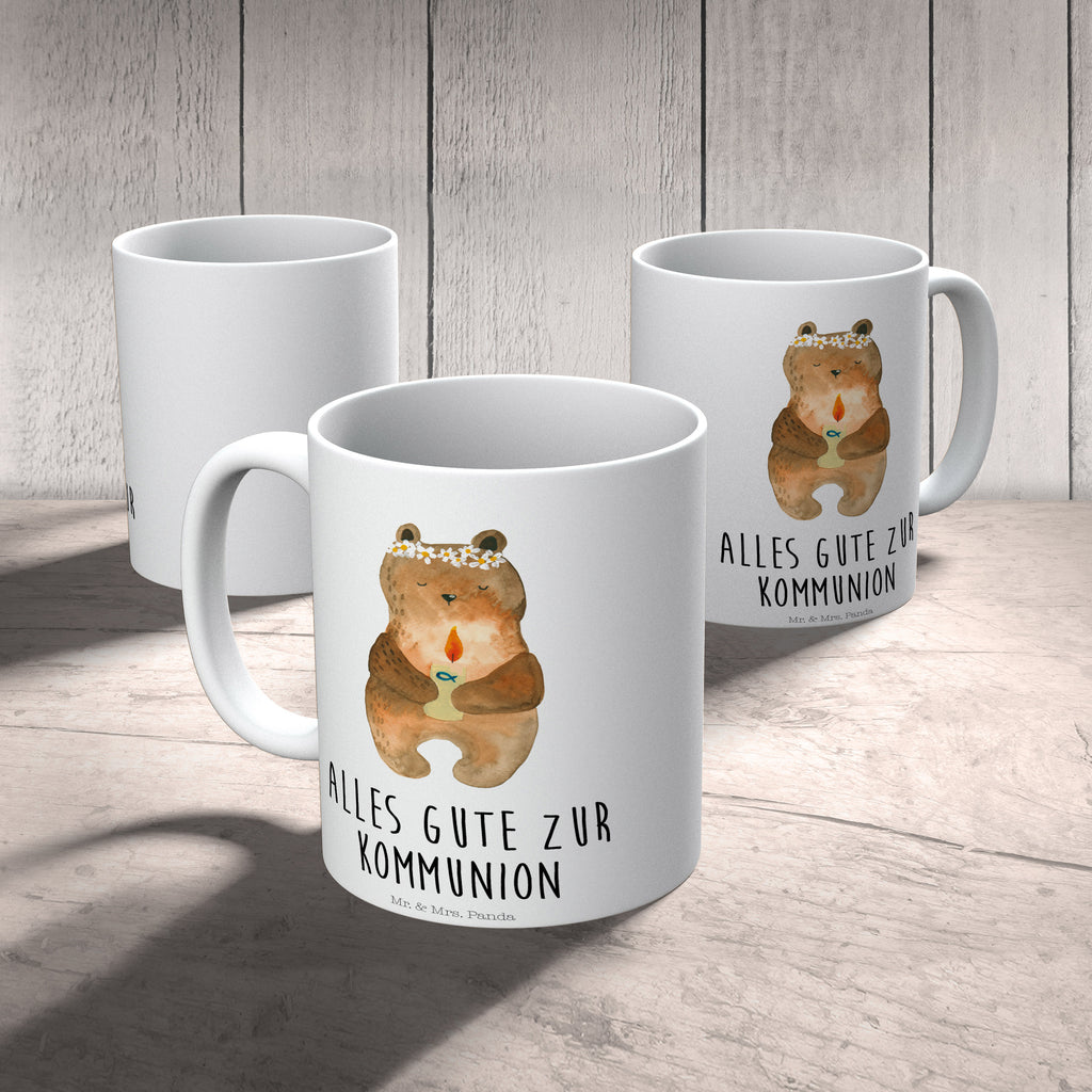Tasse Kommunion-Bär Kommunion, Gottes Segen, Taufkerze, katholisch Becher, Kaffeetasse, Kaffeebecher, Tee, Frühstück, Büro  Bär, Teddy, Teddybär