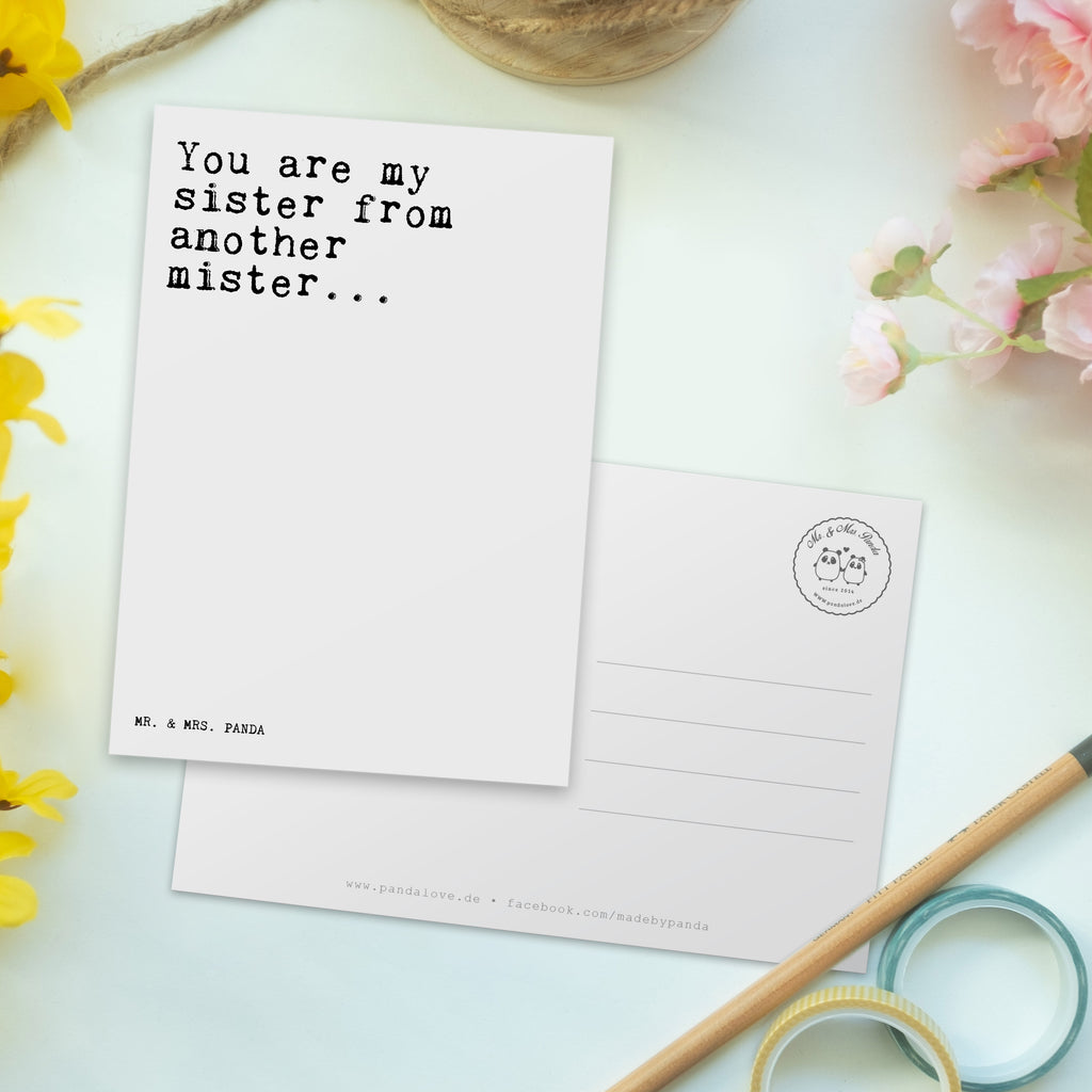 Postkarte Sprüche und Zitate You are my sister from another mister... Geschenkkarte, Grußkarte, Karte, Einladung, Ansichtskarte, Geburtstagskarte, Einladungskarte, Dankeskarte, Spruch, Sprüche, lustig, Weisheiten, Zitate, Spruch Sprüche Weisheiten Zitate Lustig Weisheit Worte