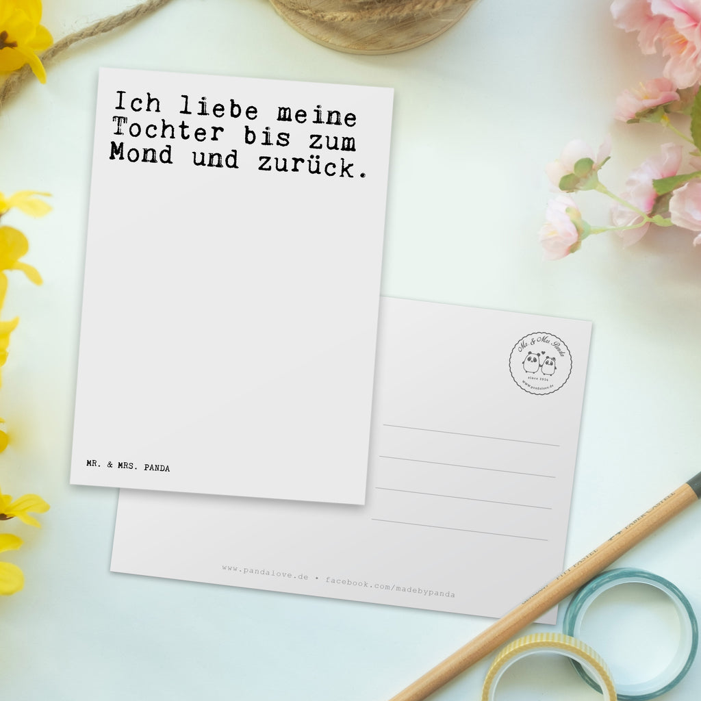 Postkarte Sprüche und Zitate Ich liebe meine Tochter bis zum Mond und zurück. Geschenkkarte, Grußkarte, Karte, Einladung, Ansichtskarte, Geburtstagskarte, Einladungskarte, Dankeskarte, Spruch, Sprüche, lustig, Weisheiten, Zitate, Spruch Sprüche Weisheiten Zitate Lustig Weisheit Worte