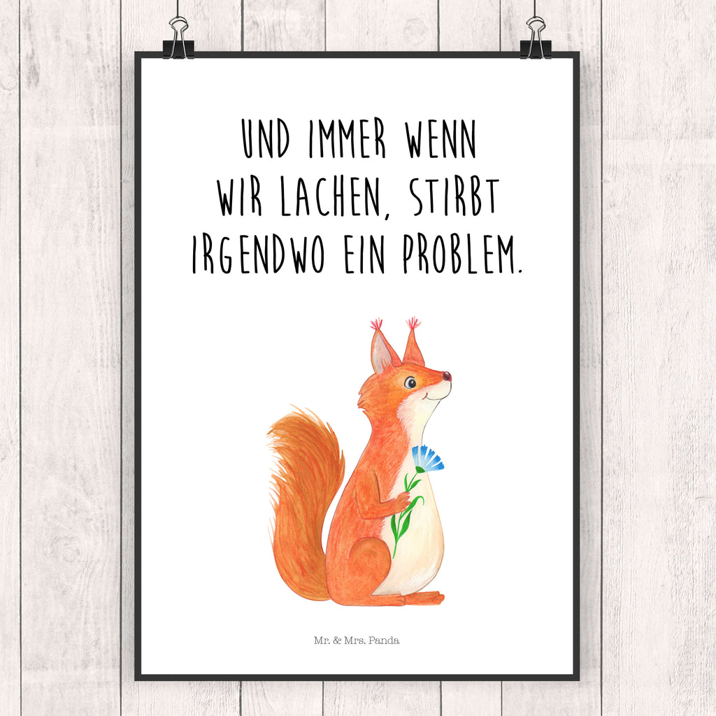 Poster Eichhörnchen Blume Poster, Wandposter, Bild, Wanddeko, Küchenposter, Kinderposter, Wanddeko Bild, Raumdekoration, Wanddekoration, Handgemaltes Poster, Mr. & Mrs. Panda Poster, Designposter, Kunstdruck, Posterdruck, Tiermotive, Gute Laune, lustige Sprüche, Tiere, Eichhörnchen, Eichhorn, Spruch positiv, Lachen, Spaß, Motivation Sprüche, Motivation Bilder, glücklich Spruch, Spruch Deko