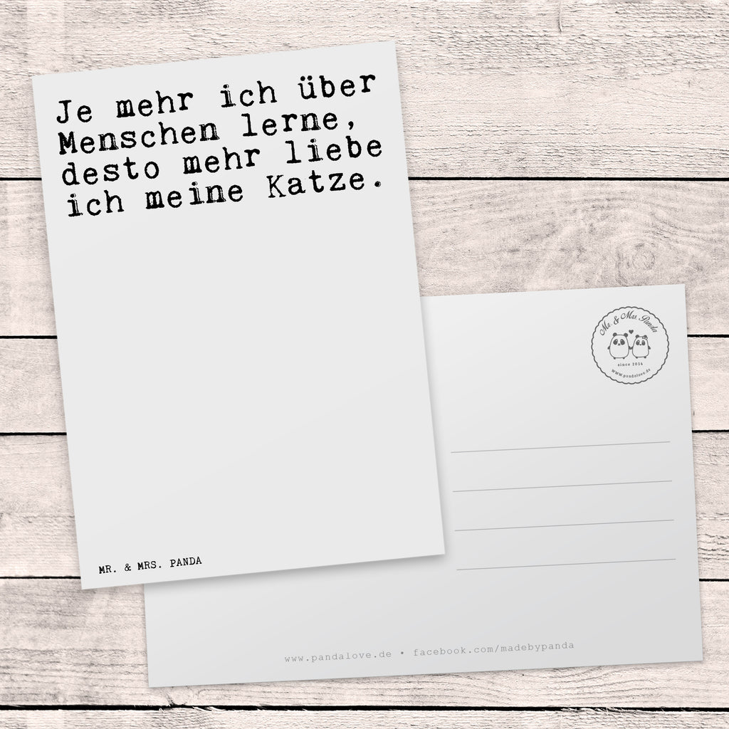 Postkarte Sprüche und Zitate Je mehr ich über Menschen lerne, desto mehr liebe ich meine Katze. Geschenkkarte, Grußkarte, Karte, Einladung, Ansichtskarte, Geburtstagskarte, Einladungskarte, Spruch, Sprüche, lustig, Weisheiten, Zitate, Spruch Sprüche Weisheiten Zitate Lustig Weisheit Worte