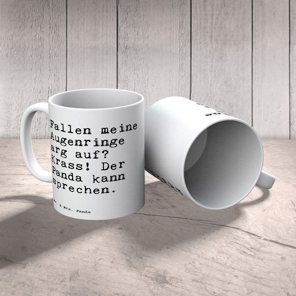 Tasse Sprüche und Zitate Fallen meine Augenringe arg auf? Krass! Der Panda kann sprechen.