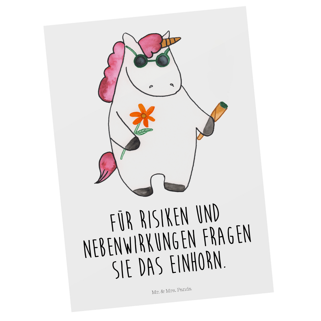 Postkarte Einhorn Woodstock Geschenkkarte, Grußkarte, Karte, Einladung, Ansichtskarte, Geburtstagskarte, Einladungskarte, Einhorn, Einhörner, Einhorn Deko, Pegasus, Unicorn, Kiffen, Joint, Zigarette, Alkohol, Party, Spaß. lustig, witzig, Woodstock