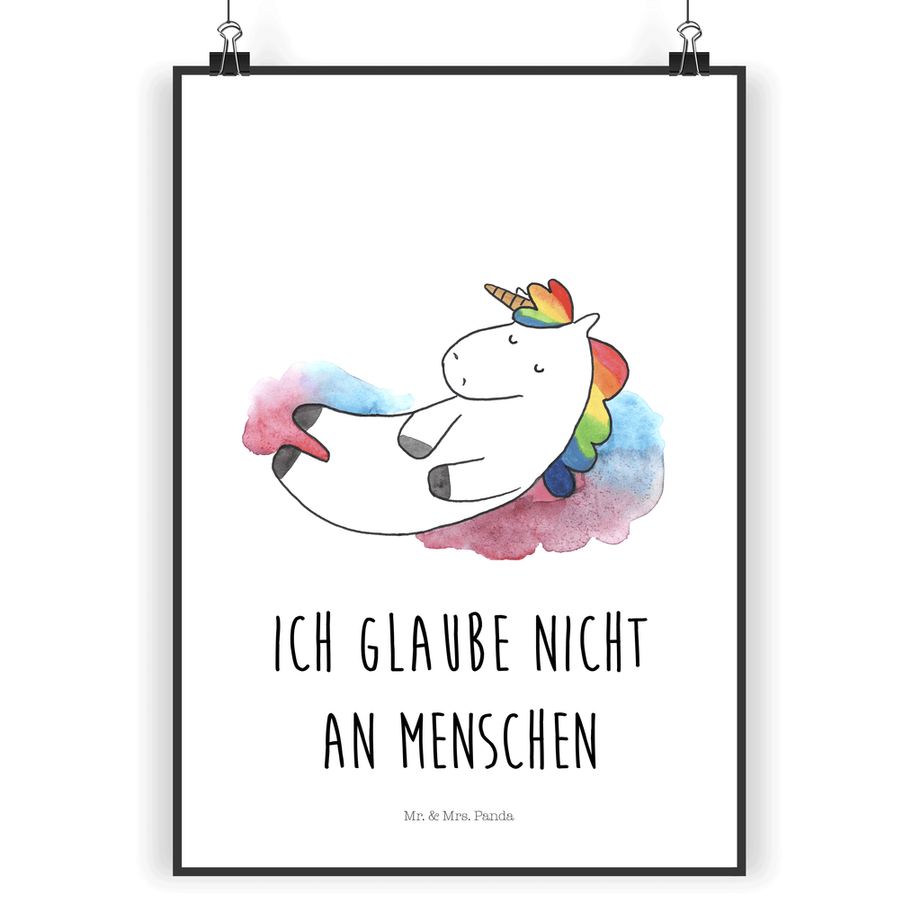 Poster Einhorn Wolke 7 Poster, Wandposter, Bild, Wanddeko, Küchenposter, Kinderposter, Wanddeko Bild, Raumdekoration, Wanddekoration, Handgemaltes Poster, Mr. & Mrs. Panda Poster, Designposter, Kunstdruck, Posterdruck, Einhorn, Einhörner, Einhorn Deko, Pegasus, Unicorn, verliebt, Menschen, witzig, lustig, Geschenk, Glaube, Realität, Lächeln