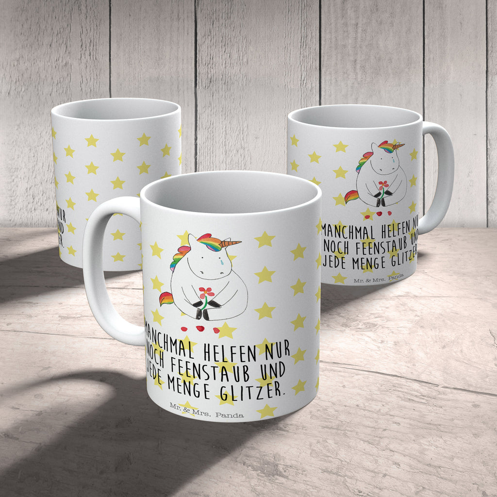 Tasse Einhorn Traurig Einhorn, Einhörner, Glitzer, Trösten. Freundschaft, Freunde, Liebe, Trauer, Grußkarte, Blume  Becher, Kaffeetasse, Kaffeebecher, Tee, Frühstück, Büro  Einhorn, Einhörner, Einhorn Deko, Pegasus, Unicorn