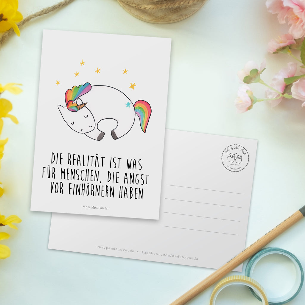 Postkarte Einhorn Nacht Geschenkkarte, Grußkarte, Karte, Einladung, Ansichtskarte, Geburtstagskarte, Einladungskarte, Einhorn, Einhörner, Einhorn Deko, Pegasus, Unicorn, Träume, Traum, unicorn, Realität, Menschen, Geschenk, Ruhe, Freundin