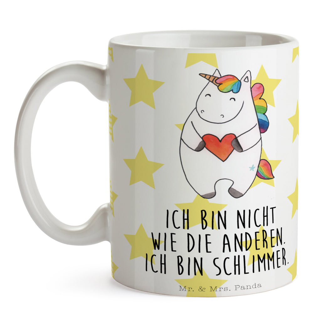 Tasse Einhorn Herz Einhorn, Herz, Einhörner, Unicorn, schlimm, böse, witzig, lustig, Freundin, anders, bunt Becher, Kaffeetasse, Kaffeebecher, Tee, Frühstück, Büro  Einhorn, Einhörner, Einhorn Deko, Pegasus, Unicorn