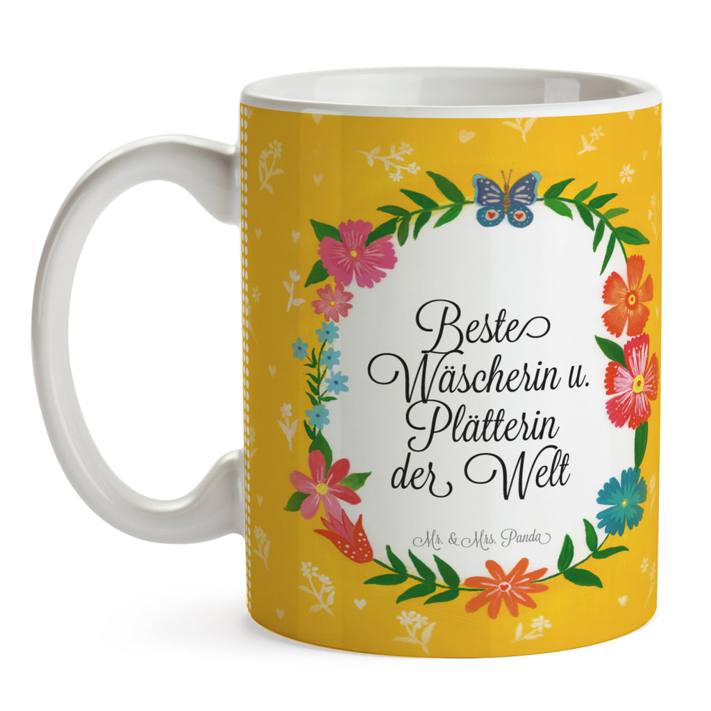 Tasse Design Frame Happy Girls Wäscherin u. Plätterin Geschenk Becher, Kaffeetasse, Kaffeebecher, Tee, Frühstück, Büro  