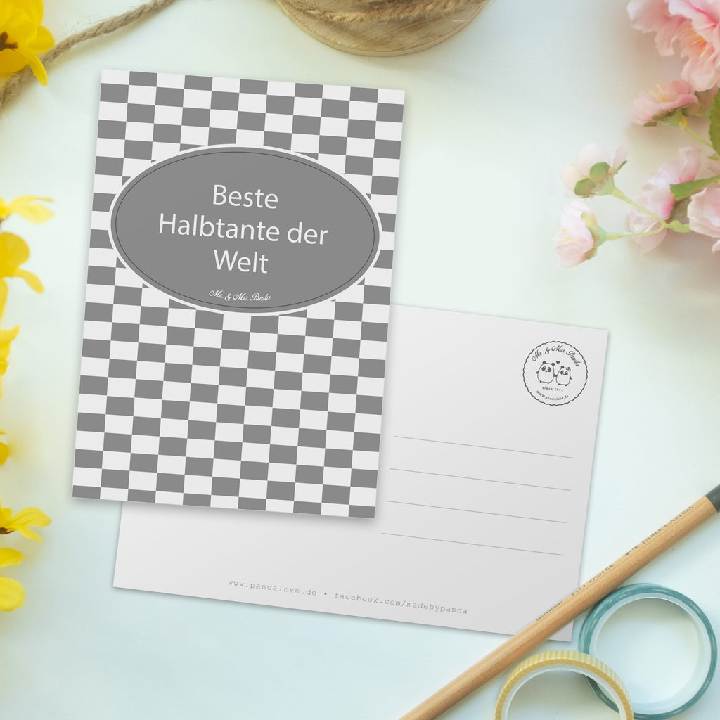 Postkarte Win Halbtante Geschenkkarte, Grußkarte, Karte, Einladung, Ansichtskarte, Geburtstagskarte, Einladungskarte, Gewinner Ziel