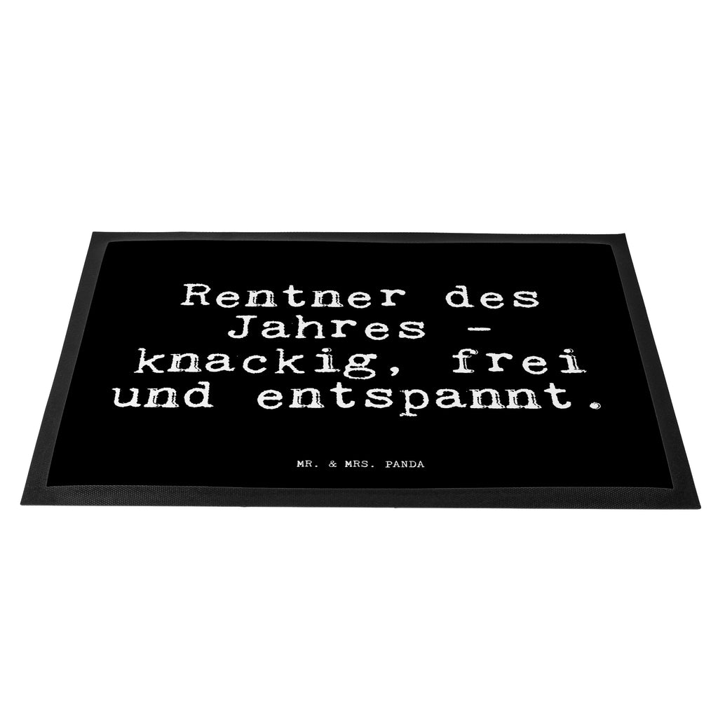 Fußmatte Fun Talk Rentner des Jahres - knackig, frei und entspannt. Türvorleger, Schmutzmatte, Fußabtreter, Matte, Schmutzfänger, Fußabstreifer, Schmutzfangmatte, Türmatte, Motivfußmatte, Haustürmatte, Vorleger, Spruch, Sprüche, lustig, Weisheiten, Zitate, Glizer Spruch Sprüche Weisheiten Zitate Lustig Weisheit Worte
