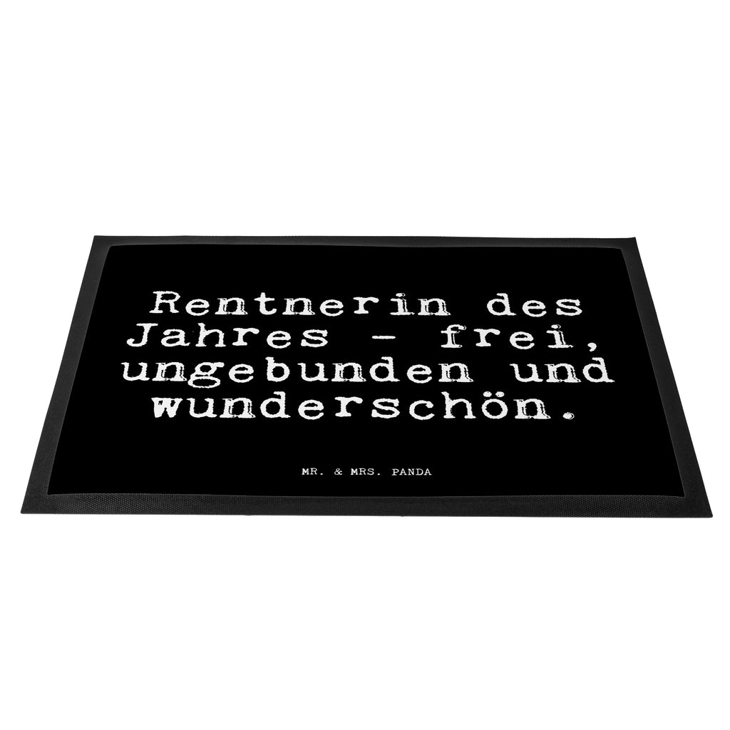 Fußmatte Fun Talk Rentnerin des Jahres - frei, ungebunden und wunderschön. Türvorleger, Schmutzmatte, Fußabtreter, Matte, Schmutzfänger, Fußabstreifer, Schmutzfangmatte, Türmatte, Motivfußmatte, Haustürmatte, Vorleger, Spruch, Sprüche, lustig, Weisheiten, Zitate, Glizer Spruch Sprüche Weisheiten Zitate Lustig Weisheit Worte