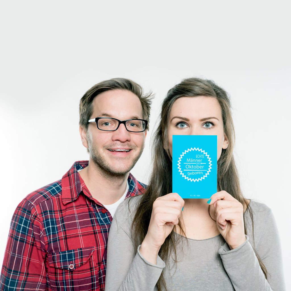 Postkarte ...echte sind geboren! Oktober Geschenkkarte, Grußkarte, Karte, Einladung, Ansichtskarte, Geburtstagskarte, Einladungskarte, Dankeskarte