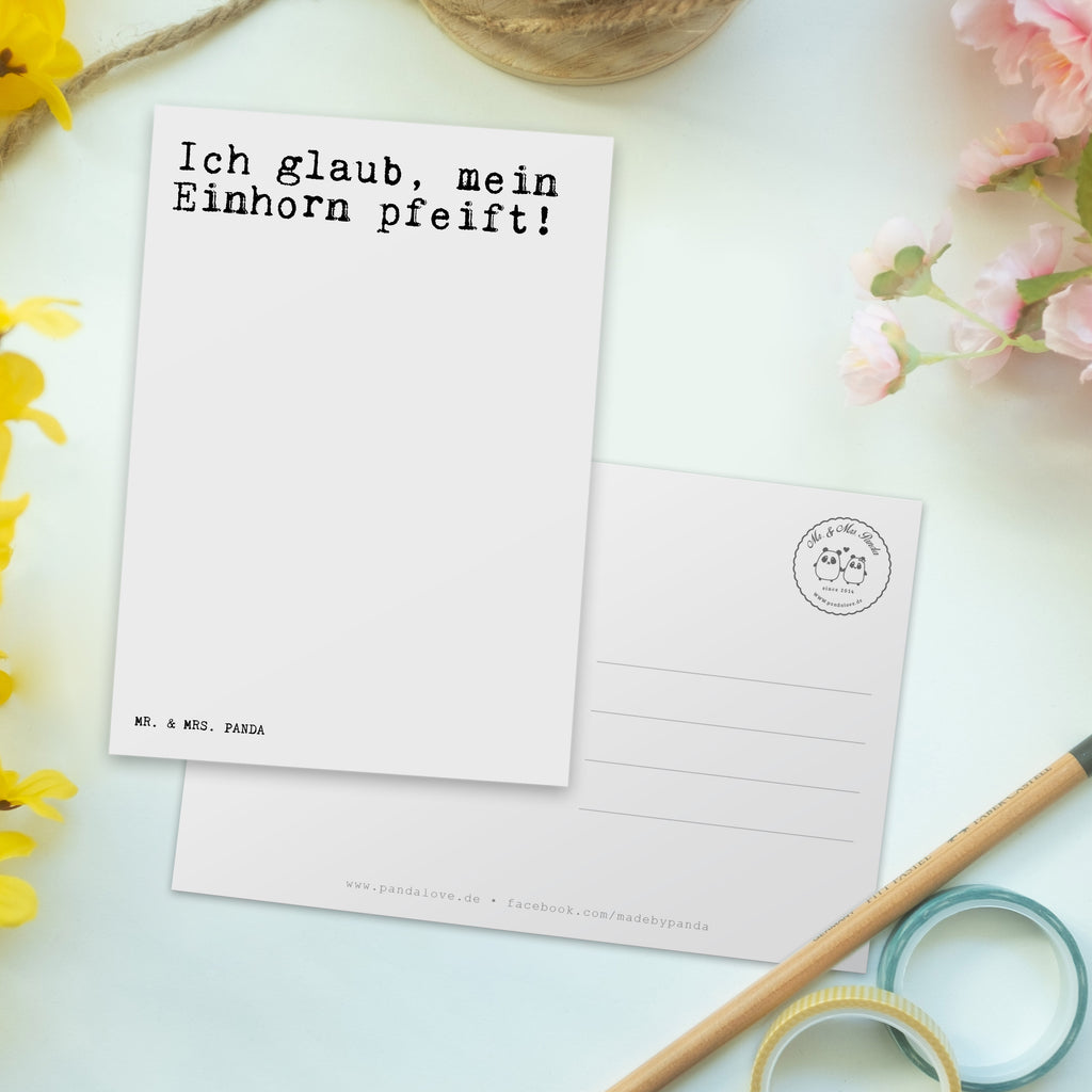 Postkarte Sprüche und Zitate Ich glaub, mein Einhorn pfeift! Geschenkkarte, Grußkarte, Karte, Einladung, Ansichtskarte, Geburtstagskarte, Einladungskarte, Dankeskarte, Spruch, Sprüche, lustig, Weisheiten, Zitate, Spruch Sprüche Weisheiten Zitate Lustig Weisheit Worte