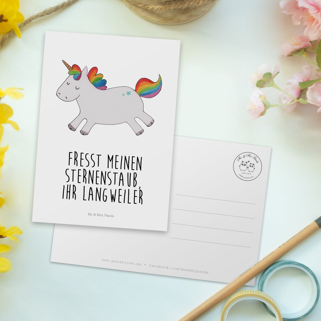 Postkarte Einhorn Happy Geschenkkarte, Grußkarte, Karte, Einladung, Ansichtskarte, Geburtstagskarte, Einladungskarte, Einhorn, Einhörner, Einhorn Deko, Pegasus, Unicorn, glücklich, fröhlich, Spaß, Freude, Lebensfreude, witzig, spannend, Lächeln, Lachen