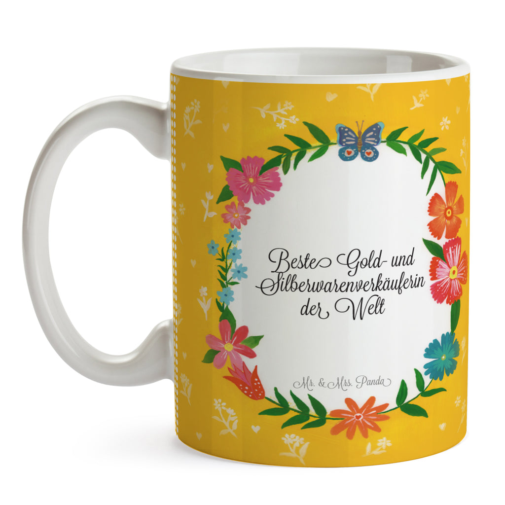 Tasse Design Frame Happy Girls Gold- und Silberwarenverkäuferin Geschenk Becher, Kaffeetasse, Kaffeebecher, Tee, Frühstück, Büro  